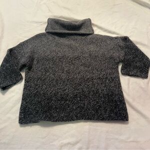 - Cropped lamb wool grey elbow length turtle neck sweater. Size small.